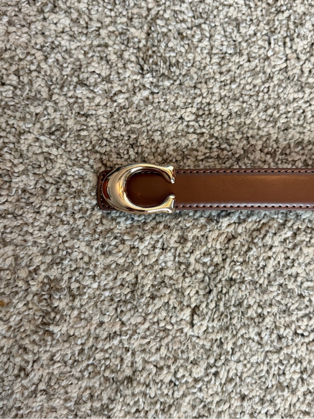 Brown Belt with Gold 'C' Buckle Accent. Very durable & well made. Size- 97cm - Picture 4 of 10
